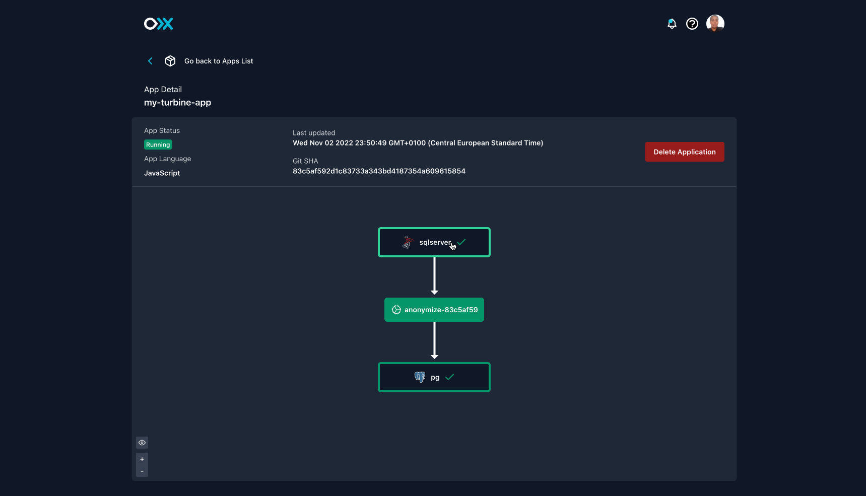 Meroxa Dashboard: App Detail View